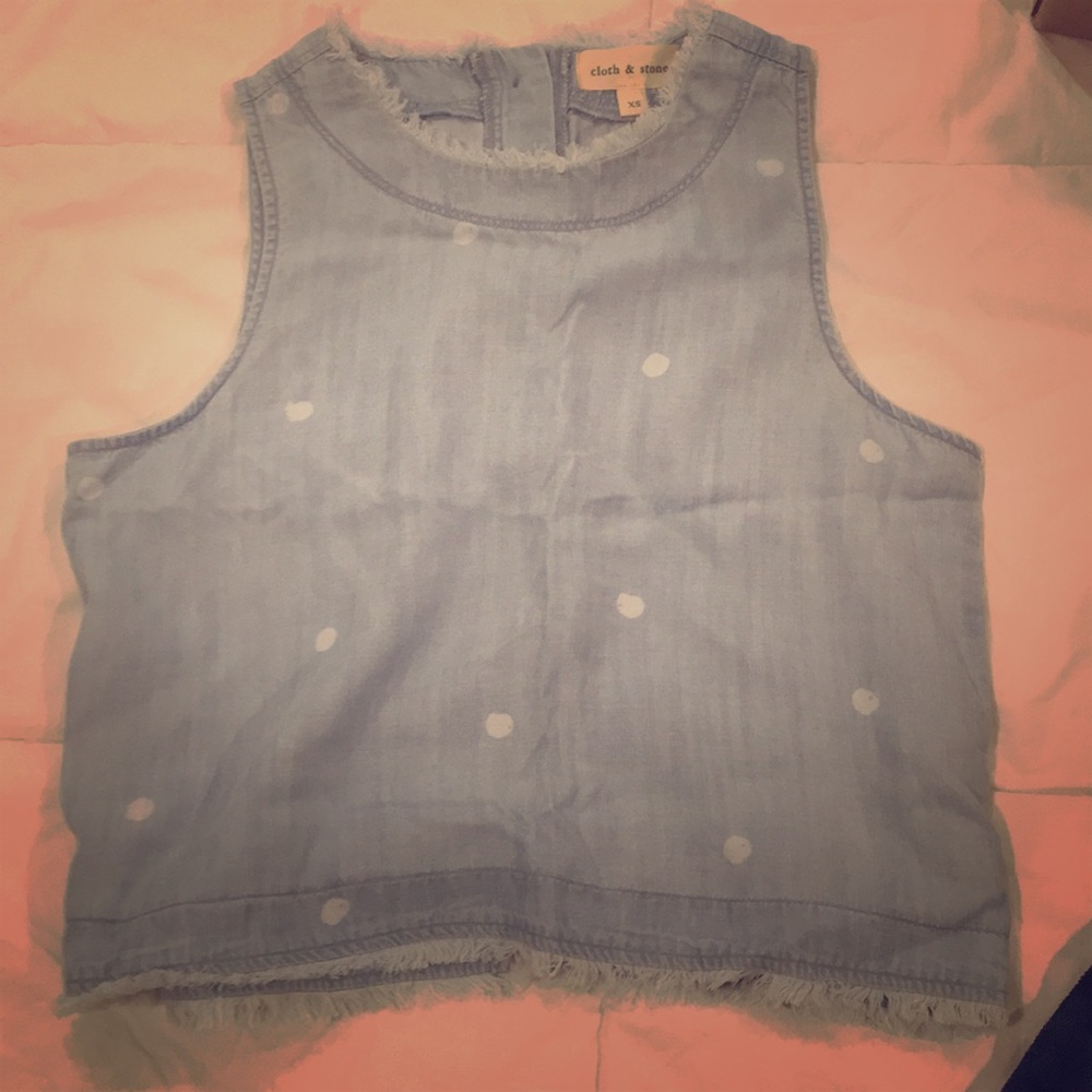 Cloth & stone cropped demon tank